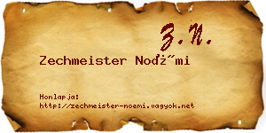 Zechmeister Noémi névjegykártya